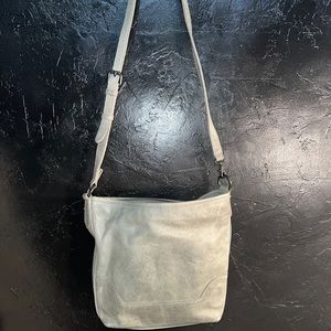 NWT Frye Melissa Grey Leather Hobo Crossbody Purse